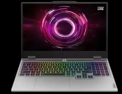 Lenovo LOQ 15 gaming laptop, open, front view